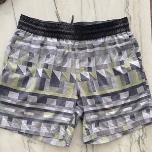 Prana Gray and Green Geometric Shorts
